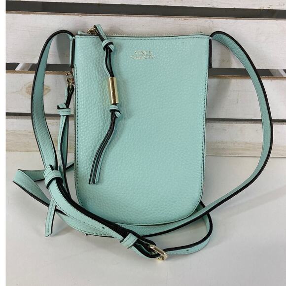 VINCE CAMUTO SMALL MINT GREEN PEBBLED LEATHER CROSSBODY BAG - Picture 1 of 13